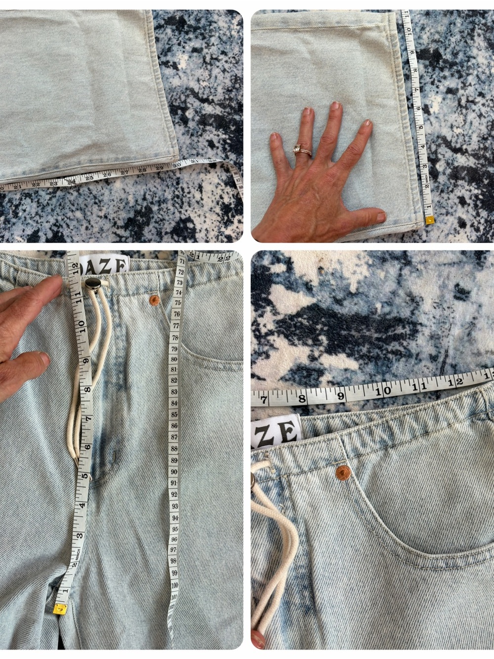 DAZE Drawstring Wide Leg Jeans 24 | Viral Still Here Cool Jean Dupe - Picture 7 of 7
